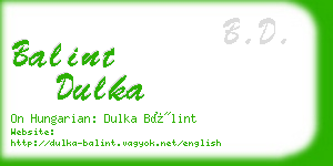 balint dulka business card